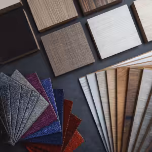 Interior decorating colour fabric swatches
