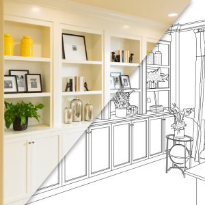Interior design from drawing to reality