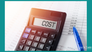 a calculator with cost written across the screen